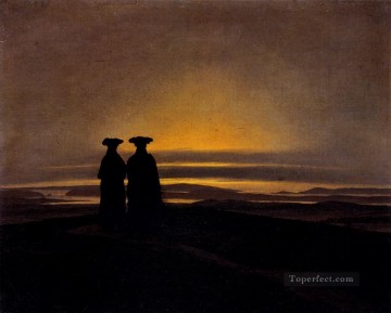 Atardecer Romántico Caspar David Friedrich Pinturas al óleo